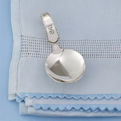 Ross-simons Sterling Silver Roped-edge Single Initial Baby Spoon With Curved Handle