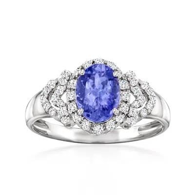 Ross-simons Tanzanite And . Diamond Ring In Platinum In Blue
