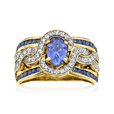 Ross-simons Tanzanite And . Sapphire Ring With . White Zircon In 18kt Gold Over Sterling In Purple