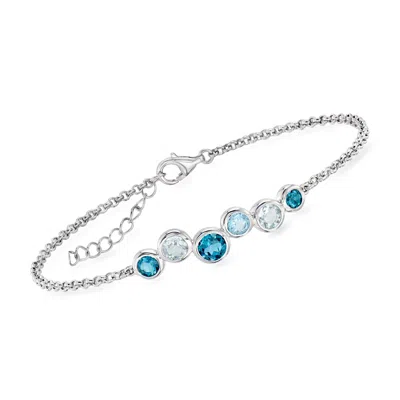 Ross-simons Tonal Blue Topaz Bubble Bracelet In Sterling Silver In Multi