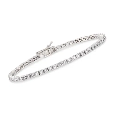 Ross-simons White Topaz Tennis Bracelet In Sterling Silver In Metallic