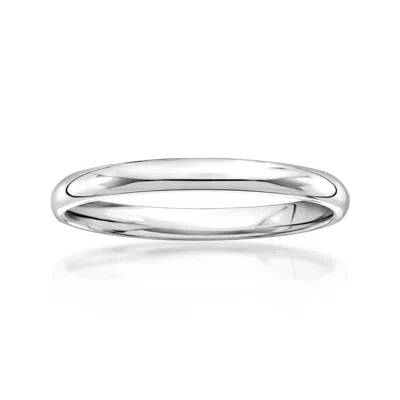 Ross-simons Women's 2mm 14kt White Gold Band In Red