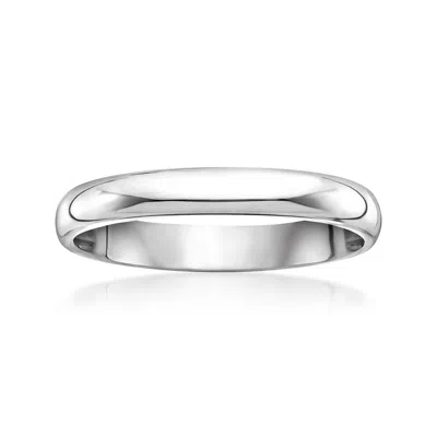 Ross-simons Women's 3mm 14kt White Gold Band In Metallic