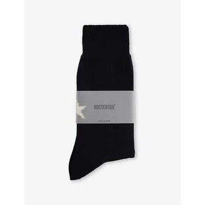 Rostersox Mens Star By X Cotton-blend Socks Black