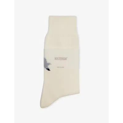 Rostersox Mens Star By X Cotton-blend Socks White