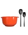 Rosti Margrethe 3-piece Bowl With Large Spoons In Carrot