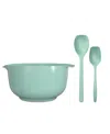 Rosti Margrethe 3-piece Bowl With Large Spoons In Nordic Green