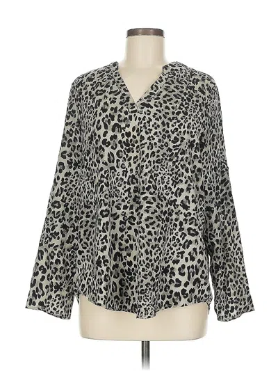 Pre-owned Roswear Long Sleeve Blouse In Gray