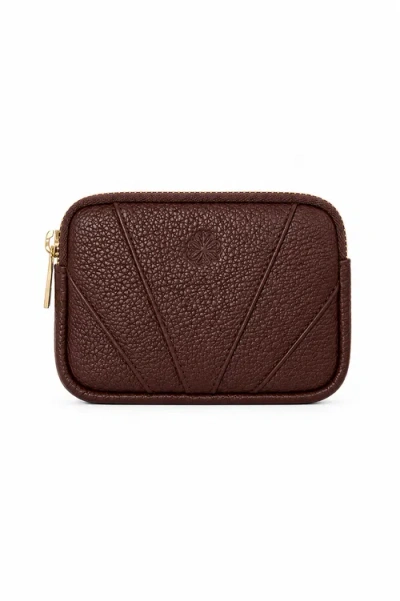 Roszuar Écrin Almaira Textured Leather Zip Pouch |  In Brown