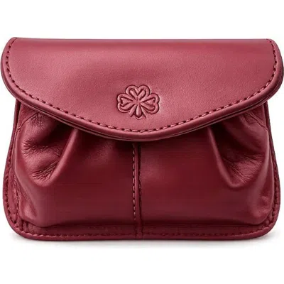 Roszuar Écrin Liora Sculptural Leather Card Case In Burgundy
