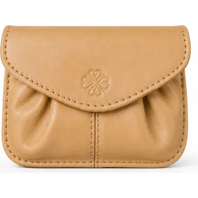 Roszuar Écrin Liora Sculptural Leather Card Case In Honey