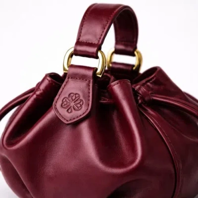 Roszuar Lunaire Smooth Leather Crossbody Bag In Burgundy