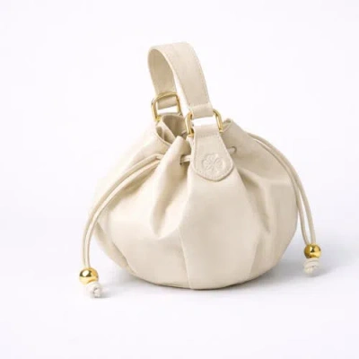 Roszuar Lunaire Smooth Leather Crossbody Bag In Creamy