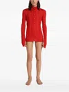 Rot 골지 실크 스웨터 In Red