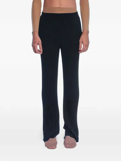 Rot Ribbed-knit Trousers In Black