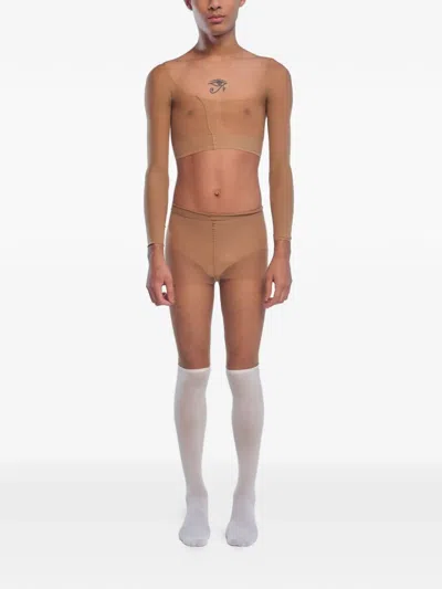 Rot 테크노 심리스 양말 In Brown