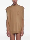 Rot 맨틀 버튼 사이드 베스트 In Brown
