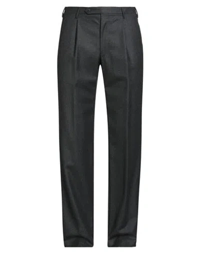 Rota Man Pants Charcoal Size 32 Merino Wool In Black