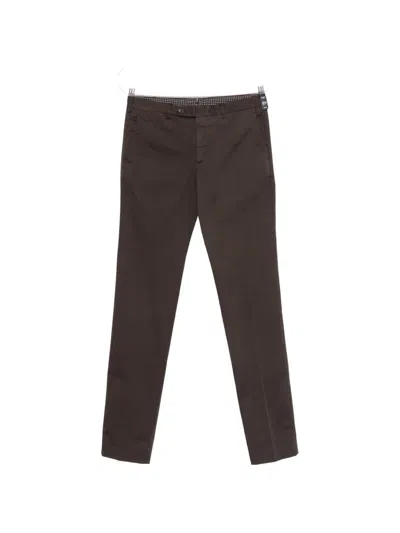 Rota Slim-fit Cotton Trousers In Brown