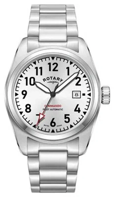 Pre-owned Rotary Commando Pilot Automatic (42mm) Silver Dial / Stainless Steel Gb05470/22