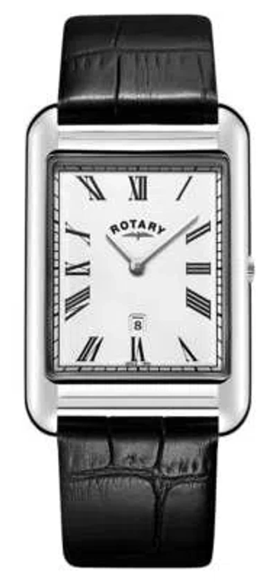 Pre-owned Rotary Dress Quartz (28.6mm) White Dial / Black Leather Strap Gs05280/01 Watch