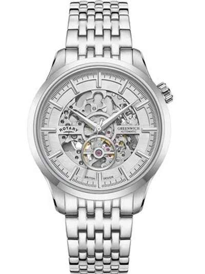 Pre-owned Rotary Gb02945/06 Greenwich Automatic Mens Watch 42mm 5atm