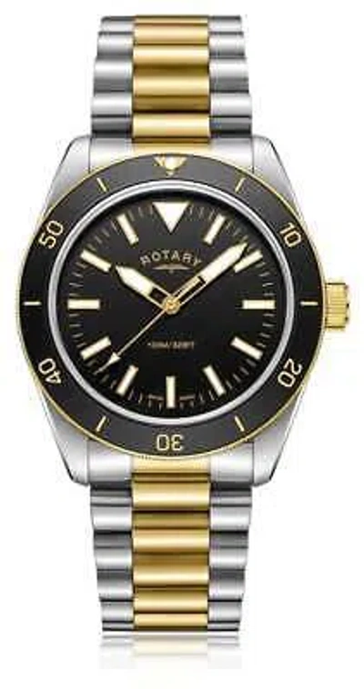 Pre-owned Rotary Men's Sport Diver (41mm) Black Dial / Two-tone Stainless Steel