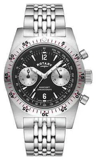 Pre-owned Rotary Rw 1895 Heritage Chronograph Limited Edition (38mm) Black Dial