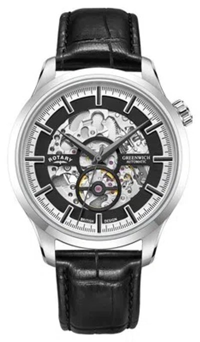 Pre-owned Rotary Skeleton Automatic (42mm) Black Dial / Black Skeleton Dial Gs02945/87