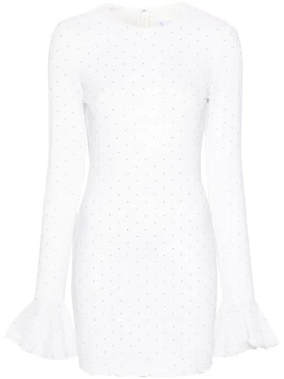 Rotate Birger Christensen Crystal-embellished Mini Dress In White