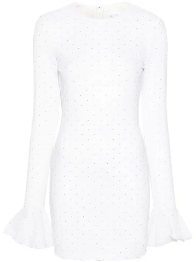 ROTATE BIRGER CHRISTENSEN ROTATE BIRGER CHRISTENSEN - WHITE CRYSTAL-EMBELLISHED MINI DRESS - WOMEN'S