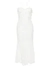 Rotate Birger Christensen Sequined Tulle Halterneck Midi Dress In White