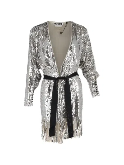Pre-owned Rotate Birger Christensen 2020 Samantha Mini Dress In Silver