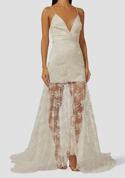 Pre-owned Rotate Birger Christensen $2850 Rotate Women's Ivory Miley Laced V-neck A-line Dress Size Eu 38/us 6 In White