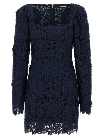 Rotate Birger Christensen '3 D Lace Ls Mini' Dress In Blue