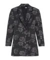 Rotate Birger Christensen 3d Flower Blazer Mini Dress In Black