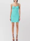 Rotate Birger Christensen Sweetheart-neck Jacquard Minidress In Pink