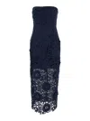 Rotate Birger Christensen Floral-lace Midi Dress In Blue