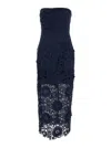 Rotate Birger Christensen Floral-lace Midi Dress In Blue
