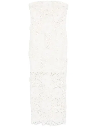 Rotate Birger Christensen 3d Lace Midi Dress White