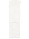 Rotate Birger Christensen 3d Lace Midi Dress White In Beige