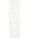 Rotate Birger Christensen 3d Lace Midi Dress White In Beige