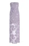 Rotate Birger Christensen 3d Mesh Maxi Dress