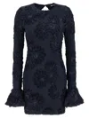 Rotate Birger Christensen Rotate Tulle Dress With All-over Rose Details In Blue