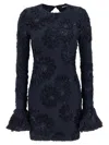 Rotate Birger Christensen Rotate Tulle Dress With All-over Rose Details In Blue