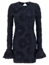 Rotate Birger Christensen Rotate Tulle Dress With All-over Rose Details In Blue