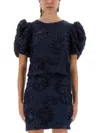Rotate Birger Christensen 3d Mesh Tops. In Blue