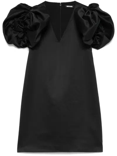 Rotate Birger Christensen A-line Satin Mini Dress In Black
