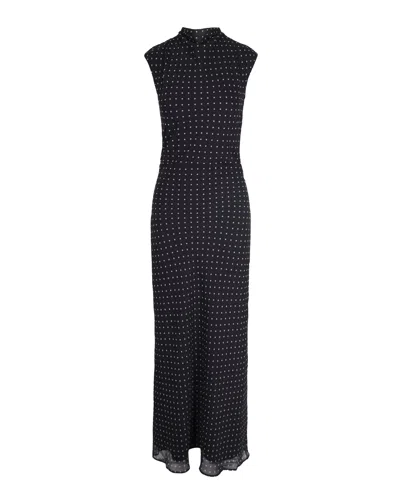 Rotate Birger Christensen Abito Lungo Con Stampa Floreale Nero In Black