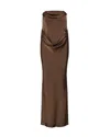 Rotate Birger Christensen Abito Lungo Corsage Chicory Coffee In Multi